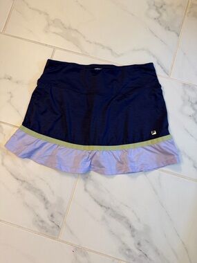 Fila Navy Athletic Skirt with Lavender ruffle hem. M